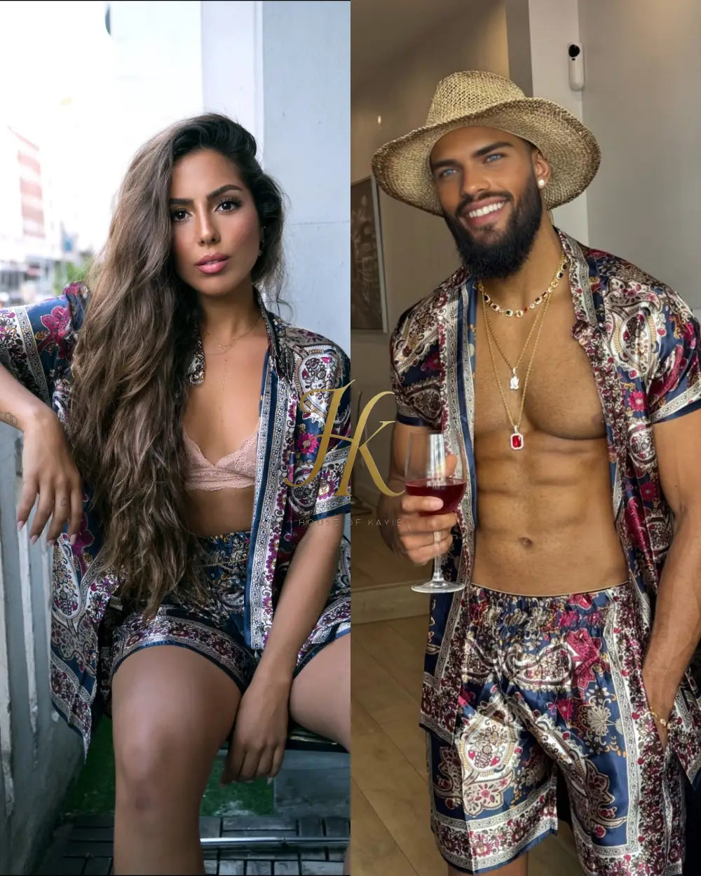 Elegant Couple Matching Outfit – Mulberry Silk Dreams