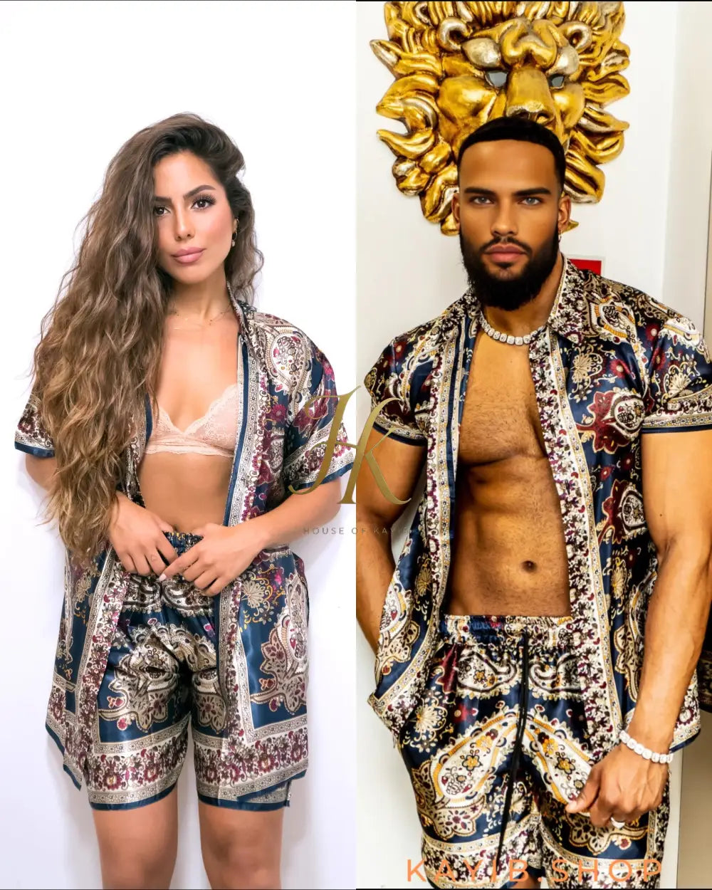 Elegant Couple Matching Outfit – Mulberry Silk Dreams