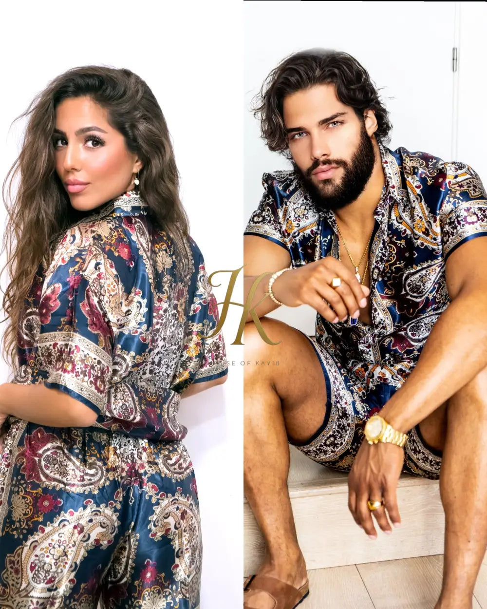 Elegant Couple Matching Outfit – Mulberry Silk Dreams