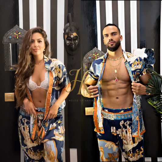 Elegant Couple Matching Outfit – Mulberry Silk Dreams