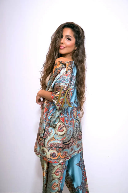Silk Muse Set – Pure Silk Shirt & Pants for Women