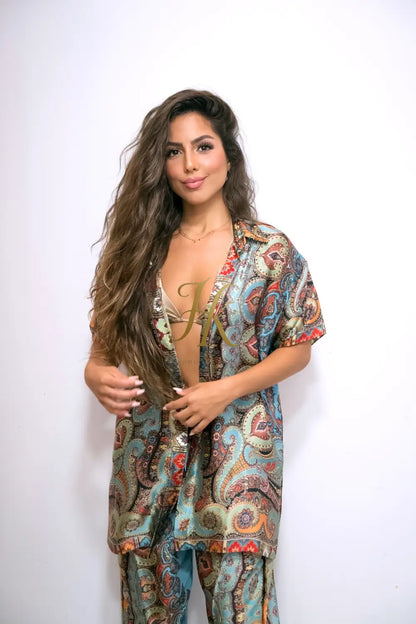 Silk Muse Set – Pure Silk Shirt & Pants for Women